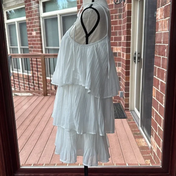 Lulus Blowing Kisses White Pleated One-Shoulder Mini Dress - Picture 9 of 13